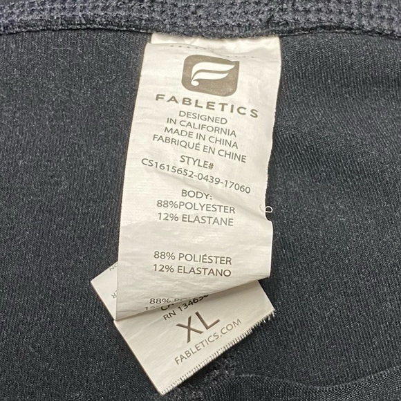 Fabletics Black Leggings Silver Stripes | Women’s Size XL - Picture 3 of 5
